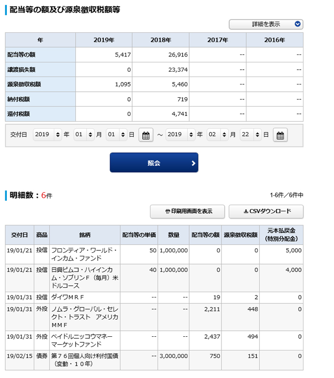 配当金履歴の画像です。